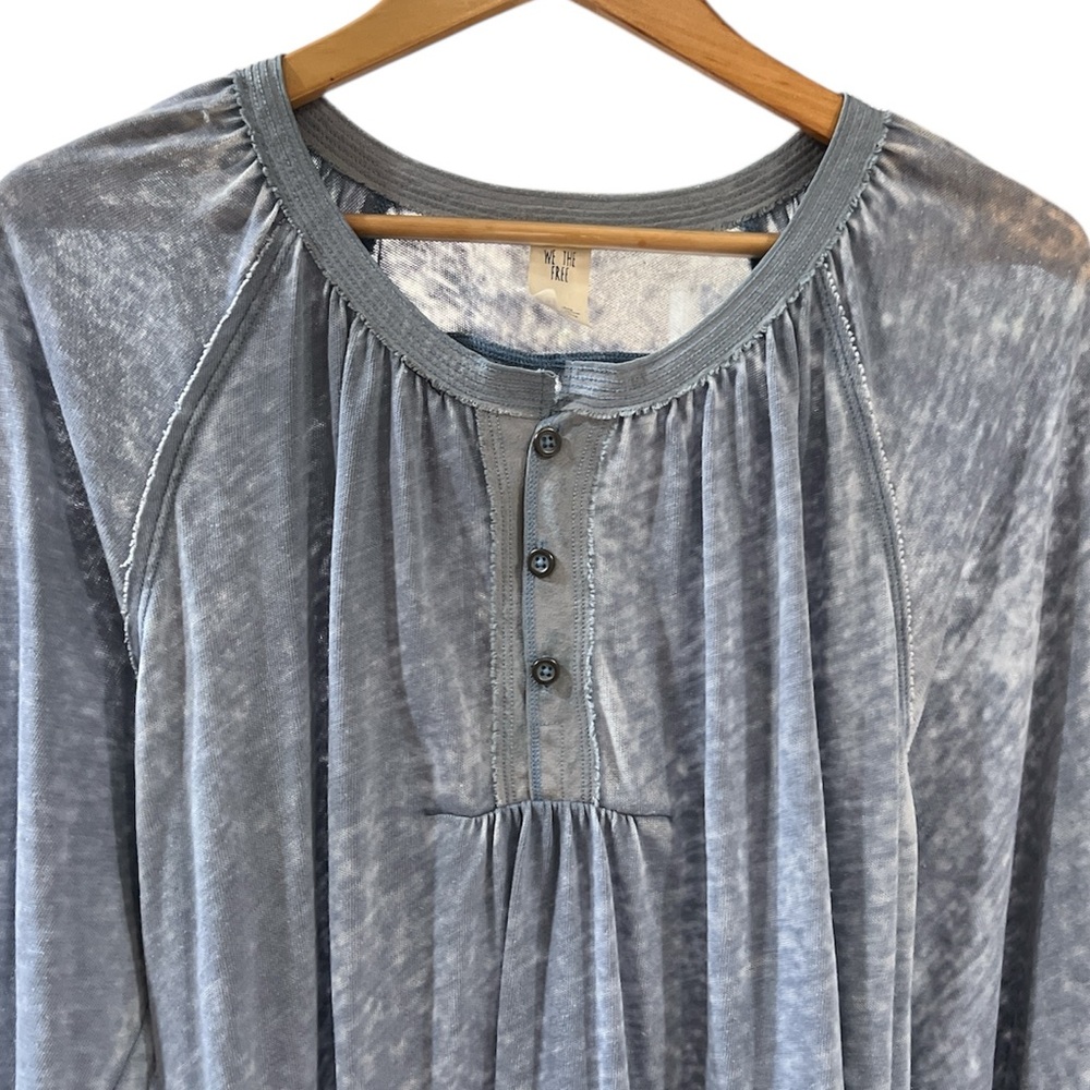 We The Free People Oversized Blue Burnout Top XS